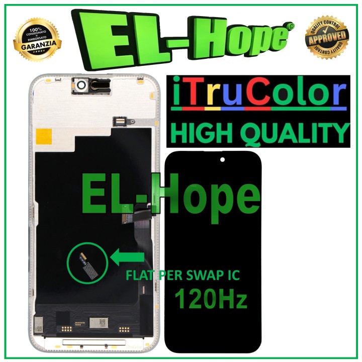 Écran LCD OLED souple iTruColor 120 Hz pour Apple iPhone 15 Pro Max avec verre tactile