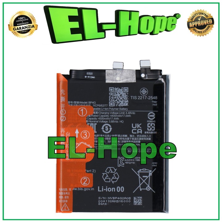 Batterie BP4G pour Xiaomi Mi 13 2211133G 2211133C 4500 mAh, e'quivalente a' l originale