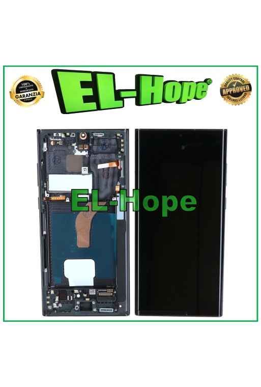 Écran LCD OLED + châssis tactile pour Samsung Galaxy S22 Ultra 2022 SM-S908 Noir