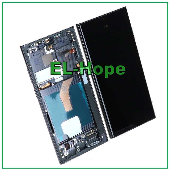 Écran LCD OLED + châssis tactile pour Samsung Galaxy S22 Ultra 2022 SM-S908 Noir