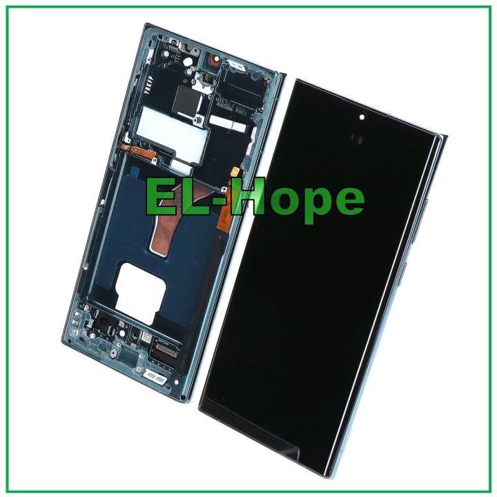 Écran LCD OLED + châssis tactile pour Samsung Galaxy S22 Ultra 2022 SM-S908 Vert