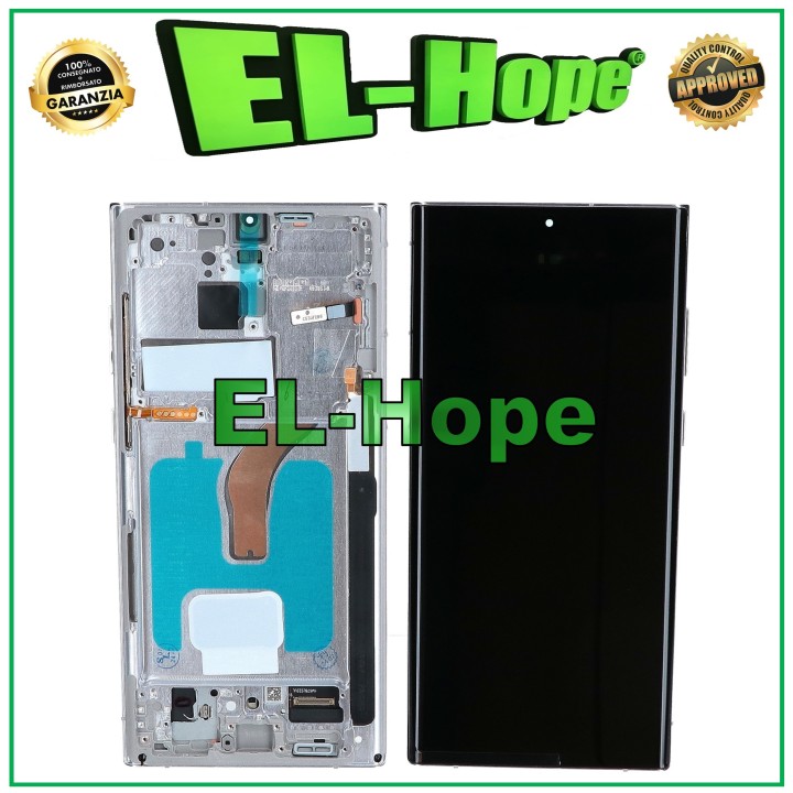 Écran LCD OLED + châssis tactile pour Samsung Galaxy S22 Ultra 2022 SM-S908 Blanc