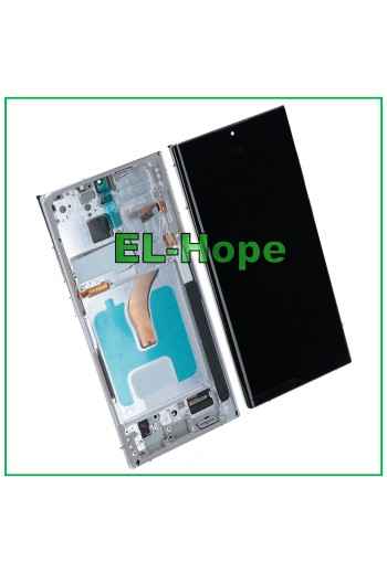 Écran LCD OLED + châssis tactile pour Samsung Galaxy S22 Ultra 2022 SM-S908 Blanc