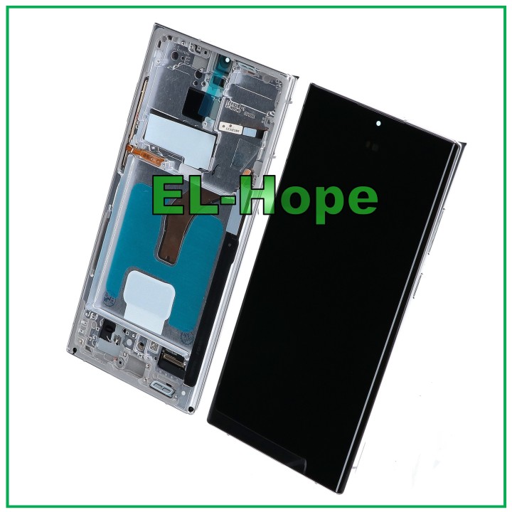 Écran LCD OLED + châssis tactile pour Samsung Galaxy S22 Ultra 2022 SM-S908 Blanc