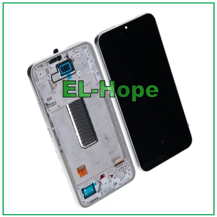 Écran LCD OLED + cadre pour Samsung Galaxy A34 5G SM-A346B, e'cran tactile argente'