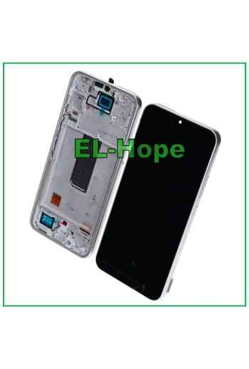 Écran LCD OLED + cadre pour Samsung Galaxy A34 5G SM-A346B, e'cran tactile argente'