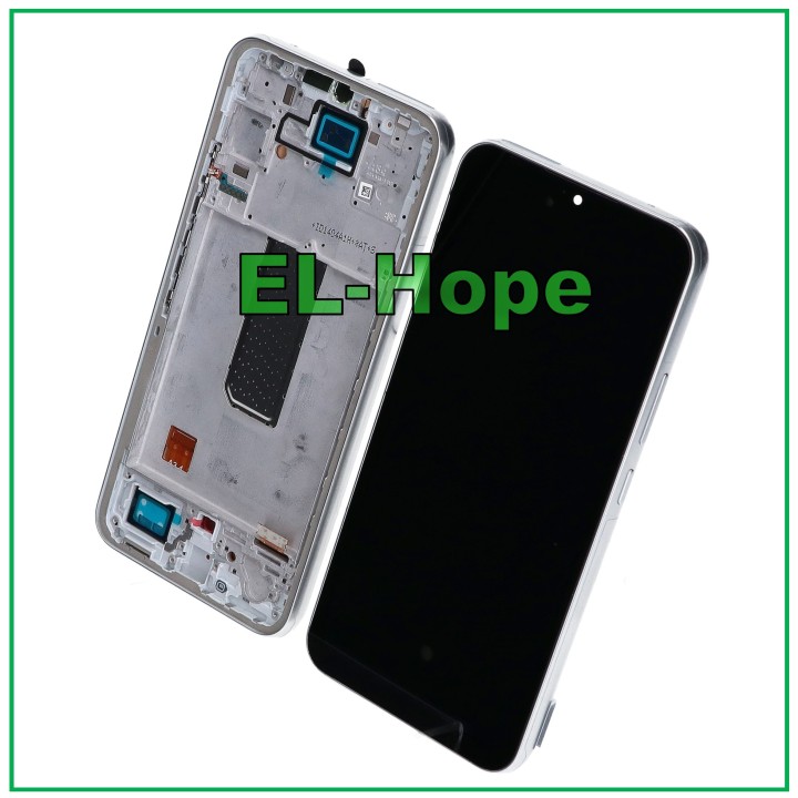 Écran LCD OLED + cadre pour Samsung Galaxy A34 5G SM-A346B, e'cran tactile argente'