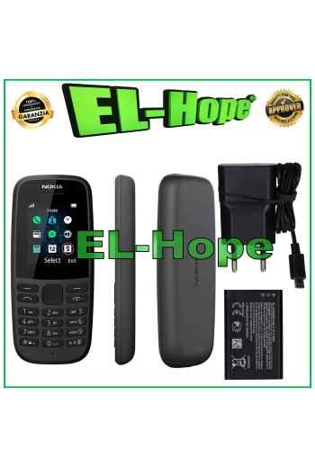 Te'le'phone portable Nokia A105 double SIM + chargeur de voyage et batterie 800 mAh noir