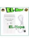 Câble de donne'es, câble de charge, chargeur de batterie, micro USB, universel, blanc, 1 m