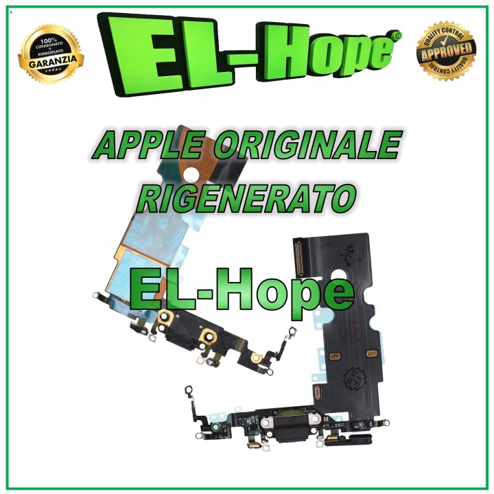 Connecteur de charge plat flexible reconditionne' d origine pour Apple iPhone 8 Noir