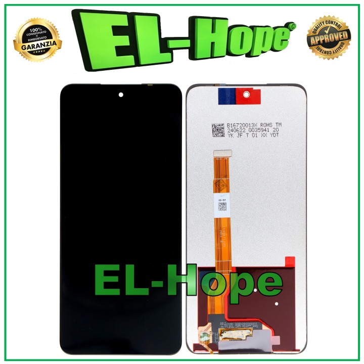 Écran LCD pour Oppo Realme 12 Lite, e'cran tactile en verre assemble', noir
