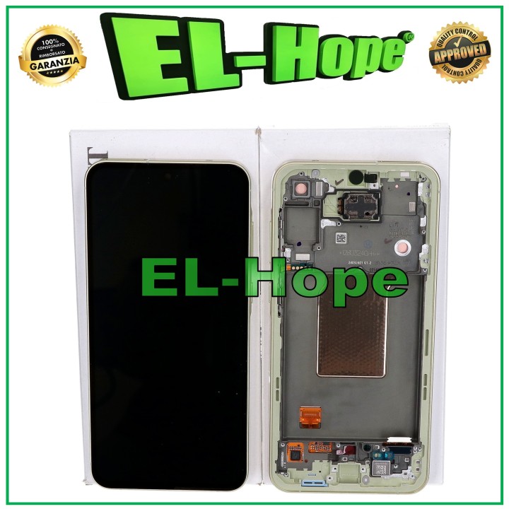 Écran tactile LCD d origine pour Samsung A55 5G 2024 SM-A556, cadre jaune GH82-34305D