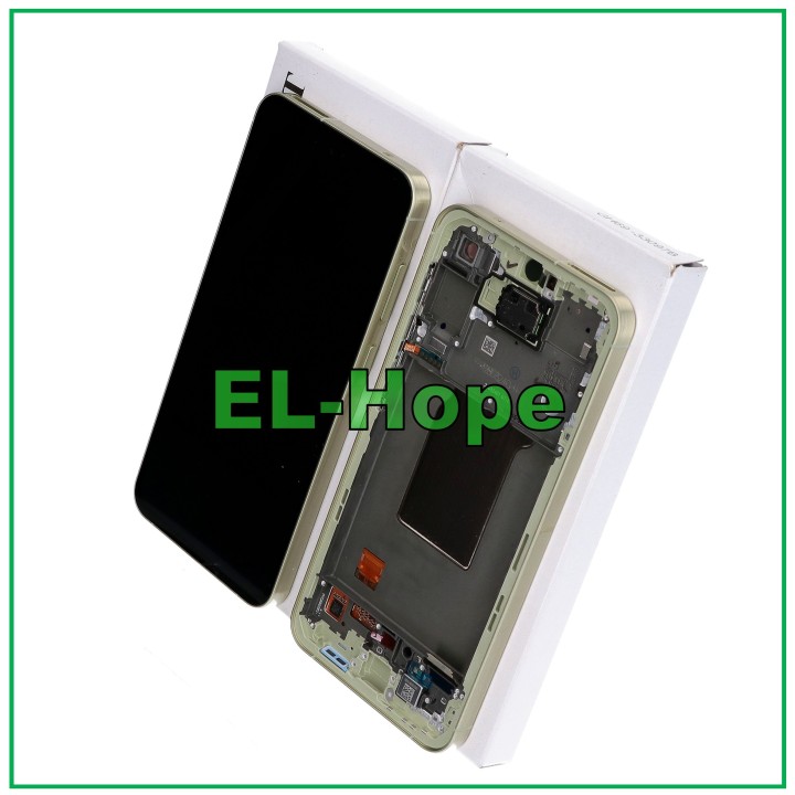 Écran tactile LCD d origine pour Samsung A55 5G 2024 SM-A556, cadre jaune GH82-34305D