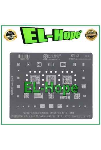 Pochoir de reballage CPU carte me're AMAOE OV3 pour OPPO A3 A1 A73 A79 A83 R11 R15