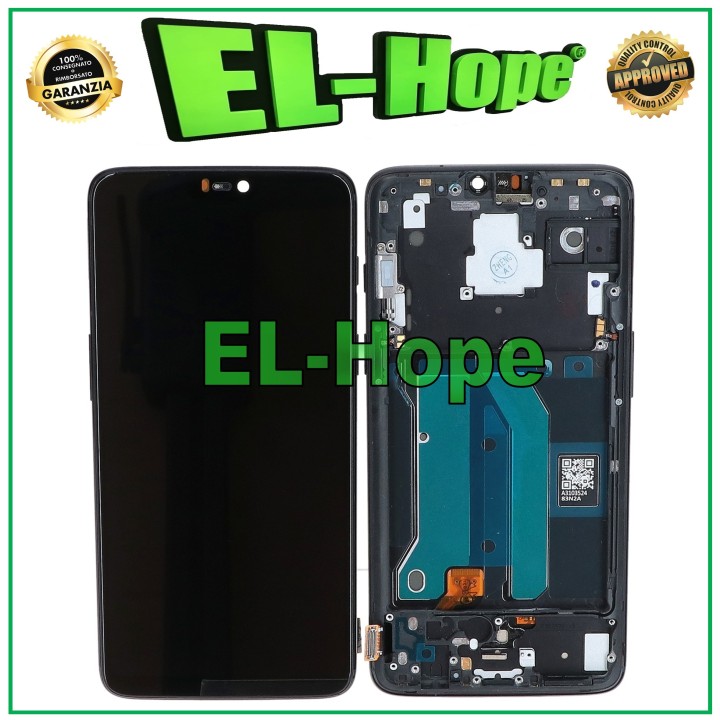 Écran LCD OLED + cadre pour OnePlus 6 A6000 A6003, e'cran tactile en verre noir