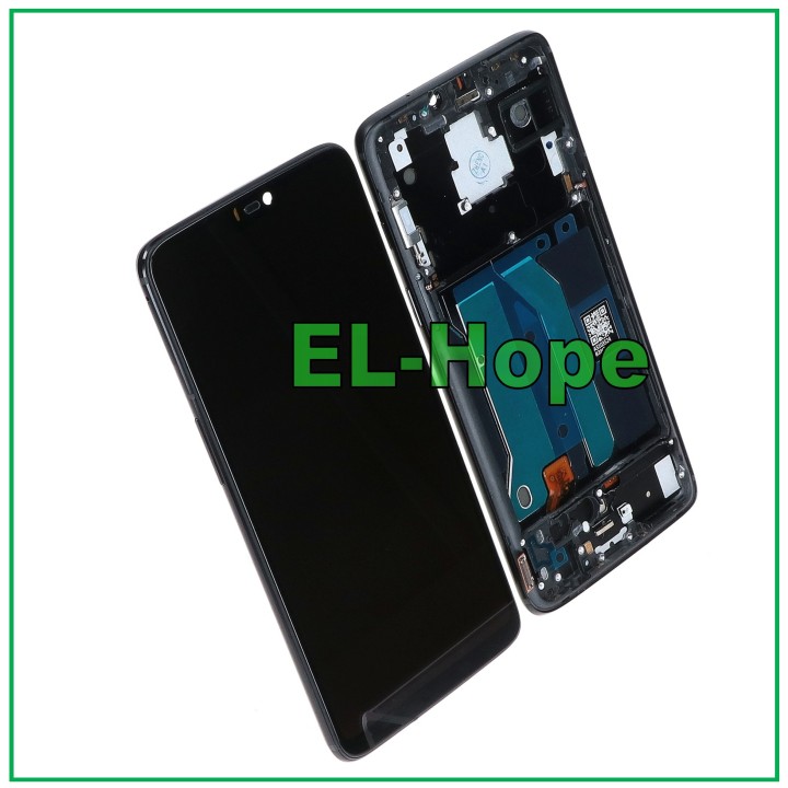 Écran LCD OLED + cadre pour OnePlus 6 A6000 A6003, e'cran tactile en verre noir
