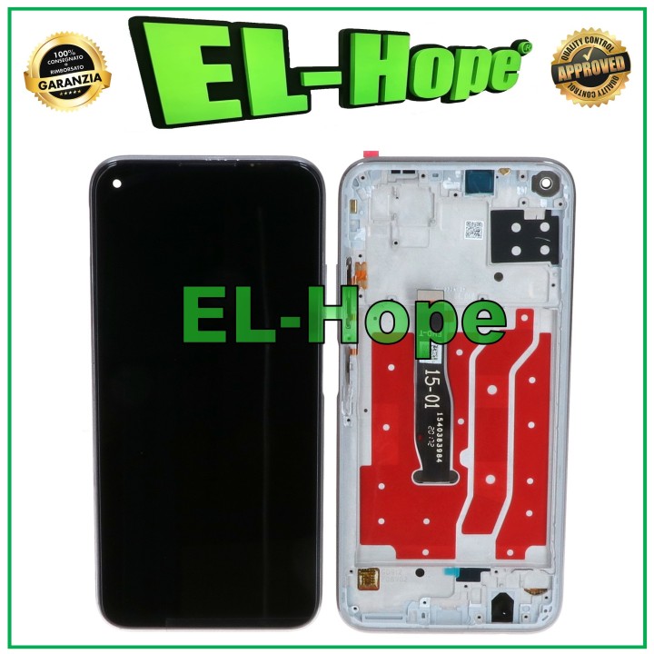 Écran LCD + châssis pour Huawei P40 Lite JNY-L21A LX1, e'cran tactile en verre argente'