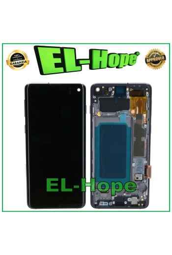Écran LCD OLED + cadre pour Samsung Galaxy S10 SM-G973F, e'cran tactile en verre noir