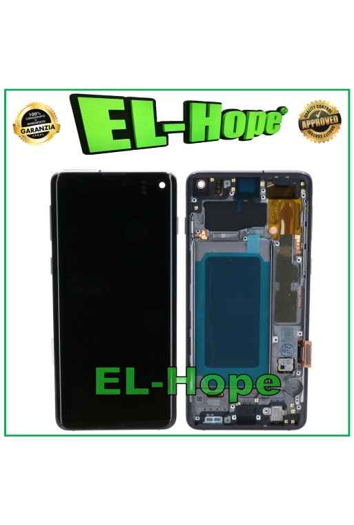 Écran LCD OLED + cadre pour Samsung Galaxy S10 SM-G973F, e'cran tactile en verre noir