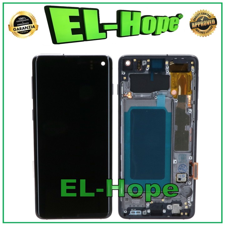 Écran LCD OLED + cadre pour Samsung Galaxy S10 SM-G973F, e'cran tactile en verre noir