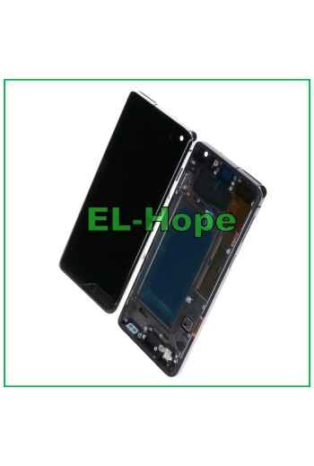 Écran LCD OLED + cadre pour Samsung Galaxy S10 SM-G973F, e'cran tactile en verre noir