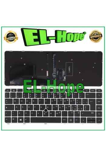Clavier italien re'troe'claire' argente' pour ordinateur portable HP EliteBook 745 840 G3 G4