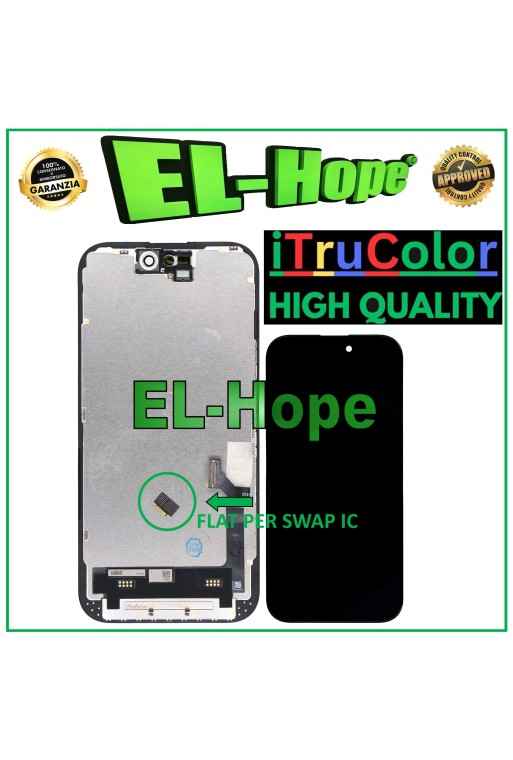 Écran LCD INCELL iTruColor pour Apple iPhone 15, e'cran tactile en verre noir