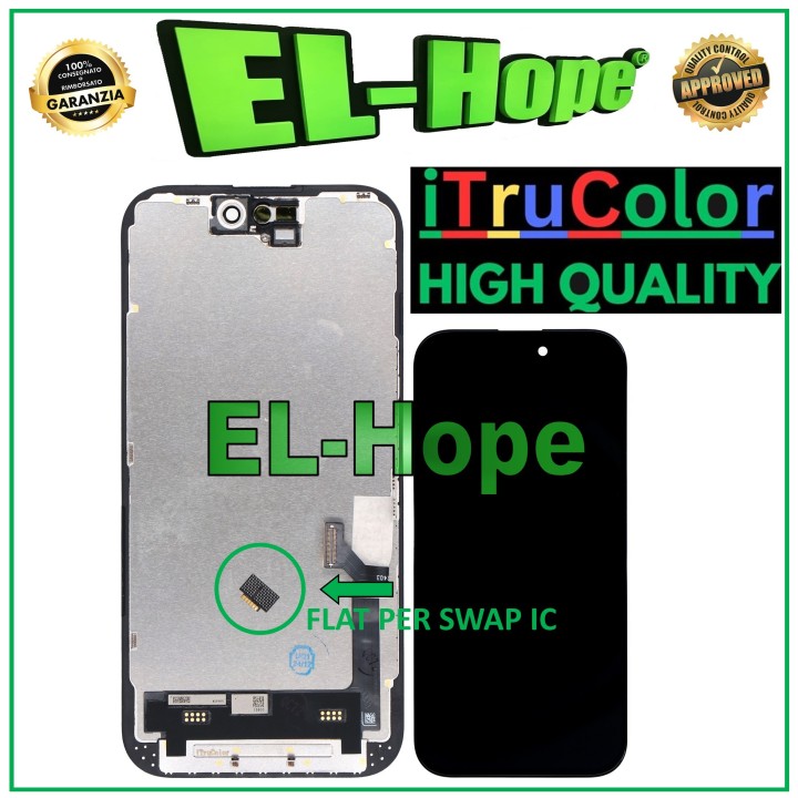 Écran LCD INCELL iTruColor pour Apple iPhone 15, e'cran tactile en verre noir
