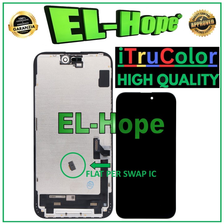 Écran LCD INCELL iTruColor pour Apple iPhone 15 Plus, e'cran tactile en verre noir