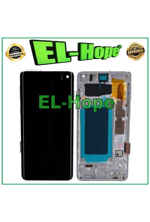 Écran LCD OLED pour Samsung Galaxy S10 SM-G973F, e'cran tactile en verre blanc