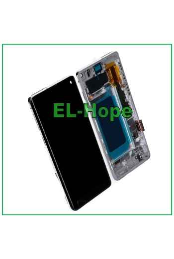 Écran LCD OLED pour Samsung Galaxy S10 SM-G973F, e'cran tactile en verre blanc