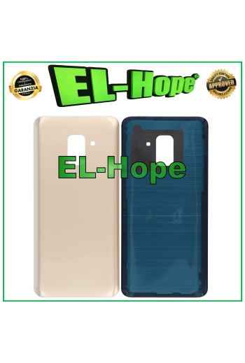Cache batterie pour Samsung Galaxy A8 2018 SM-A530, coque arrie're en verre dore'