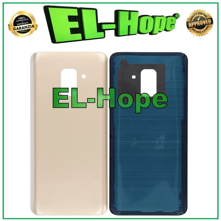 Cache batterie pour Samsung Galaxy A8 2018 SM-A530, coque arrie're en verre dore'