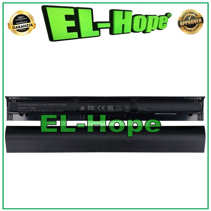 Batterie pour ordinateur portable HP VI04 2600 mAh 14,8 V/38 Wh, noire, e'quivalente a' l originale