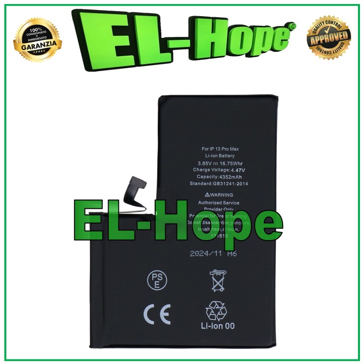 Batterie de remplacement pour iPhone 13 Pro Max 4352 mAh 4,47 V