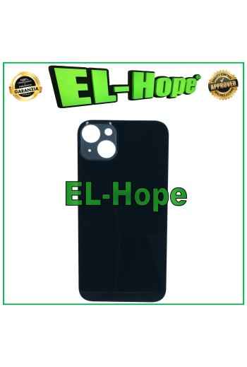 Coque arrie're en verre avec cache batterie pour iPhone 14 Plus, grand trou, noir