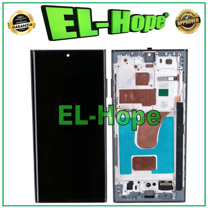 Écran tactile LCD TFT + cadre pour Samsung Galaxy S23 Ultra SM-S918 Noir