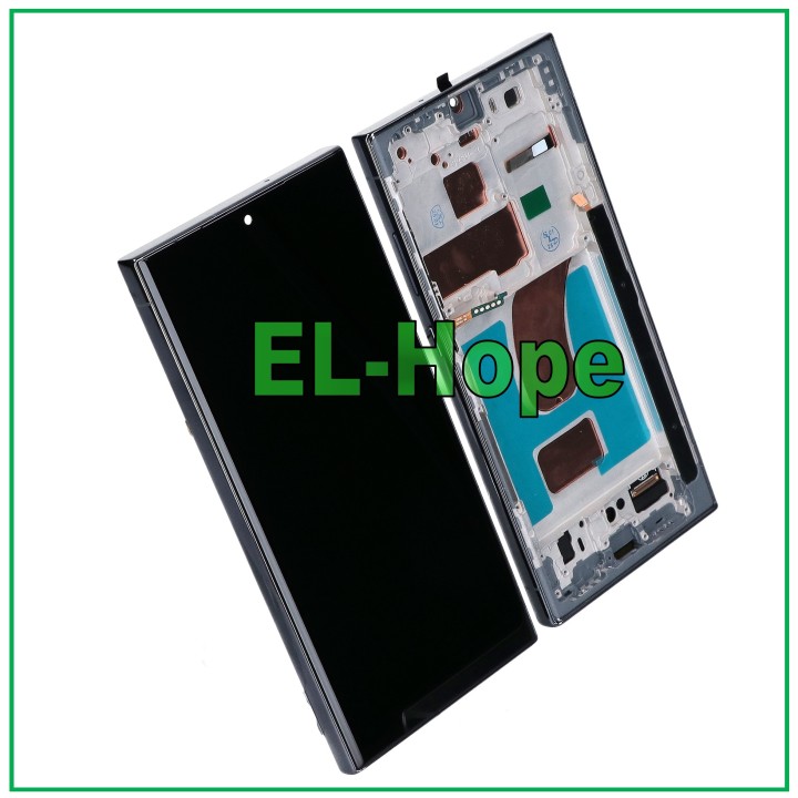 Écran tactile LCD TFT + cadre pour Samsung Galaxy S23 Ultra SM-S918 Noir