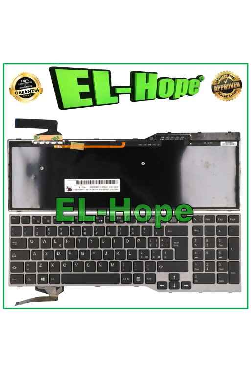 Clavier ITA re'troe'claire' pour ordinateur portable Fujitsu E753, E754, E756, E554, E556, E557