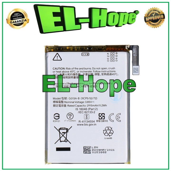 BATTERIE G013A-B POUR GOOGLE PIXEL 3 2915 mAh QUALITÉ ÉGAL À L ORIGINALE