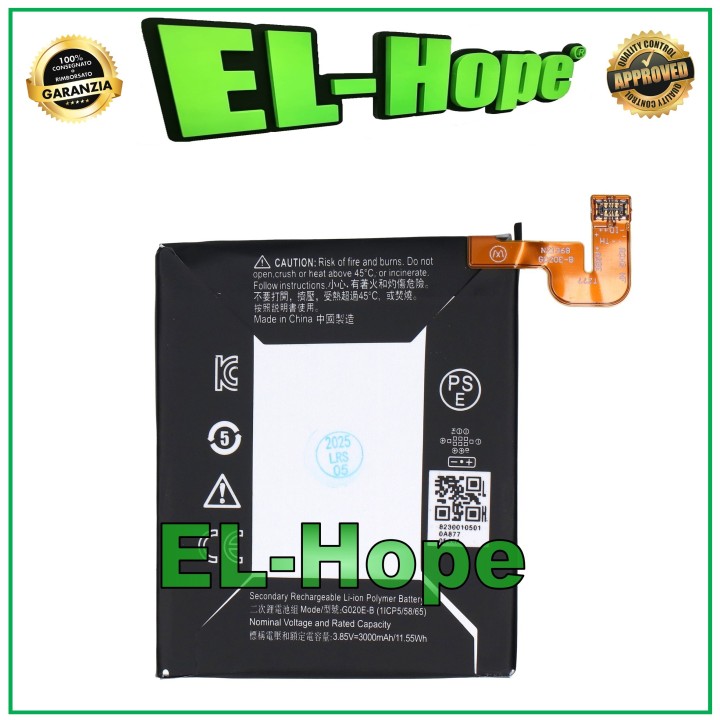 Batterie G020E-B pour Google Pixel 3A G020F 3000 mAh, qualite' e'quivalente a' l originale
