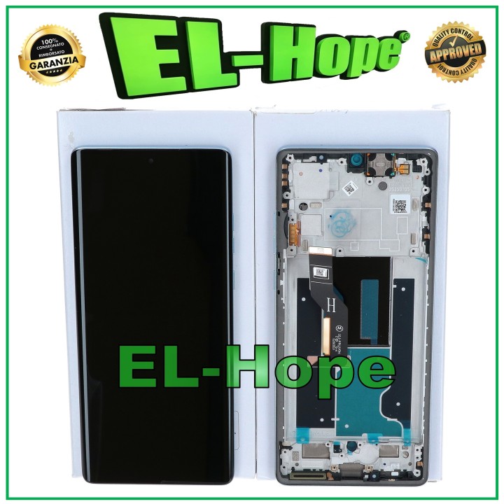 Écran tactile d origine pour Motorola Moto Edge 50 Fusion XT2429, cadre bleu