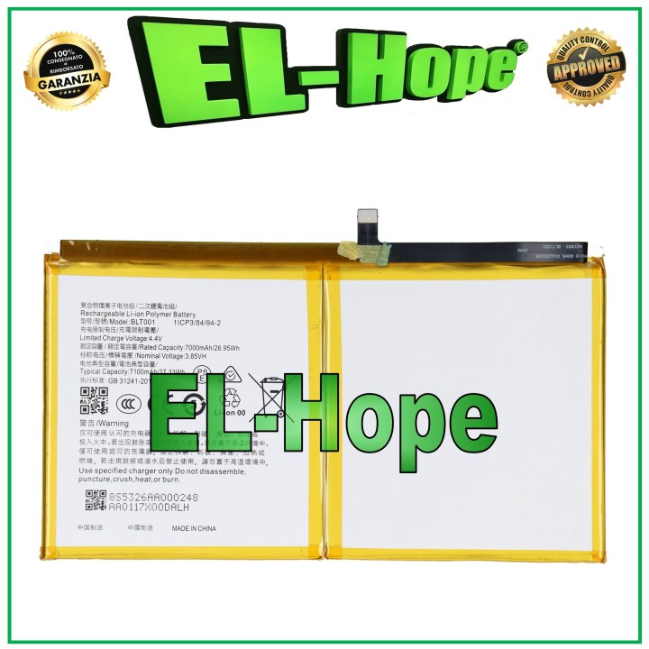 Batterie BLT001 pour Oppo Realme Pad 10.4 RMP2102 RMP2103 7100 mAh, e'quivalente a' l originale