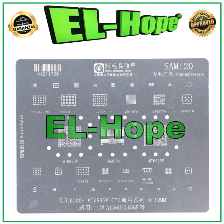 POCHOIR REBALLING SNAPDRAGON AMAOE SAM20 POUR SAMSUNG A15 SM A156E A156U MT6835V