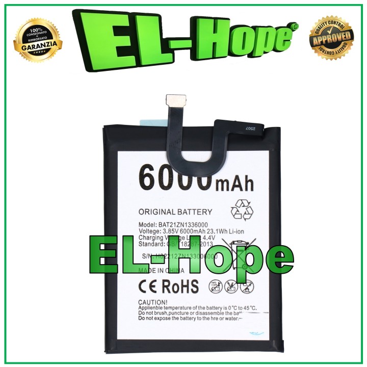 Batterie BAT21ZN1336000 pour Doogee V20/V20 Pro 6000 mAh, identique a' l original
