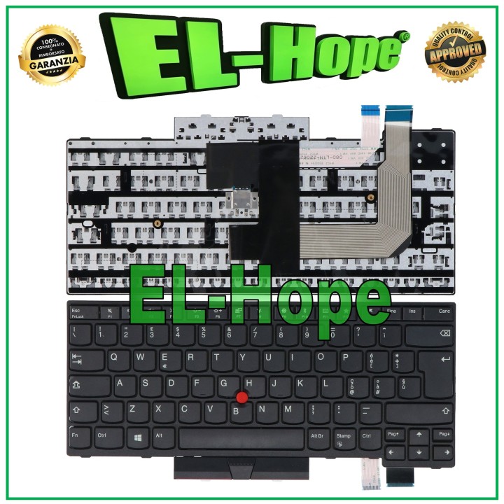 Clavier italien pour ordinateur portable Lenovo ThinkPad T470, T480, A475 + pave' tactile noir