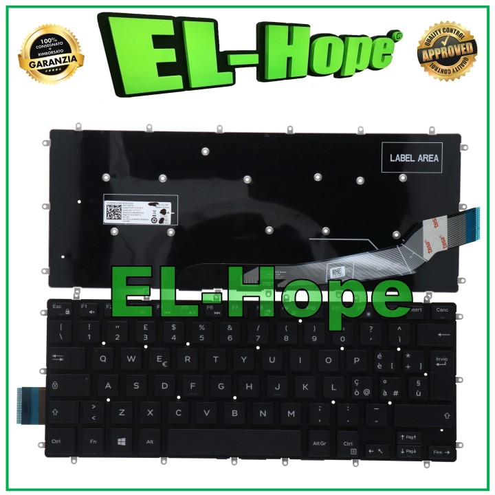 Clavier italien pour ordinateur portable Dell Inspiron 15 5578 Starlord Ror KBL BTX Noir