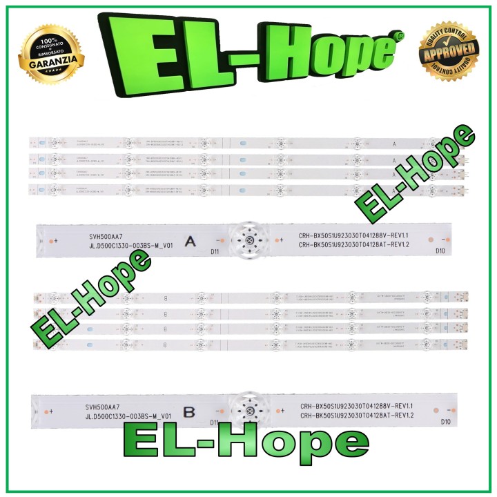 KIT 8 BARRES 6 LED POUR TV 50  HISENSE JL.D500C1330-003BS-M_V01 A/B SVH500AA7