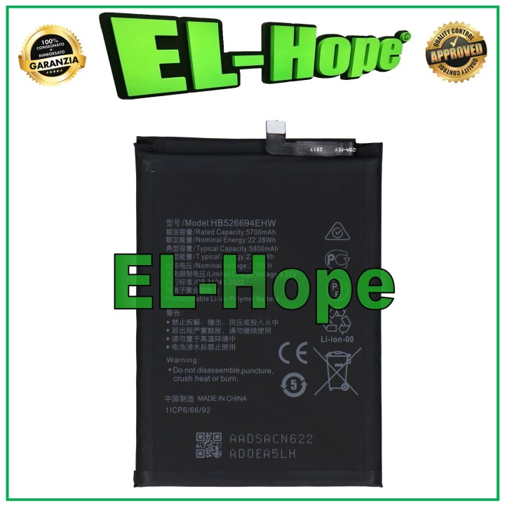 Batterie HB526694EHW pour Honor Magic 6 Lite ALI-NX1 et NX3