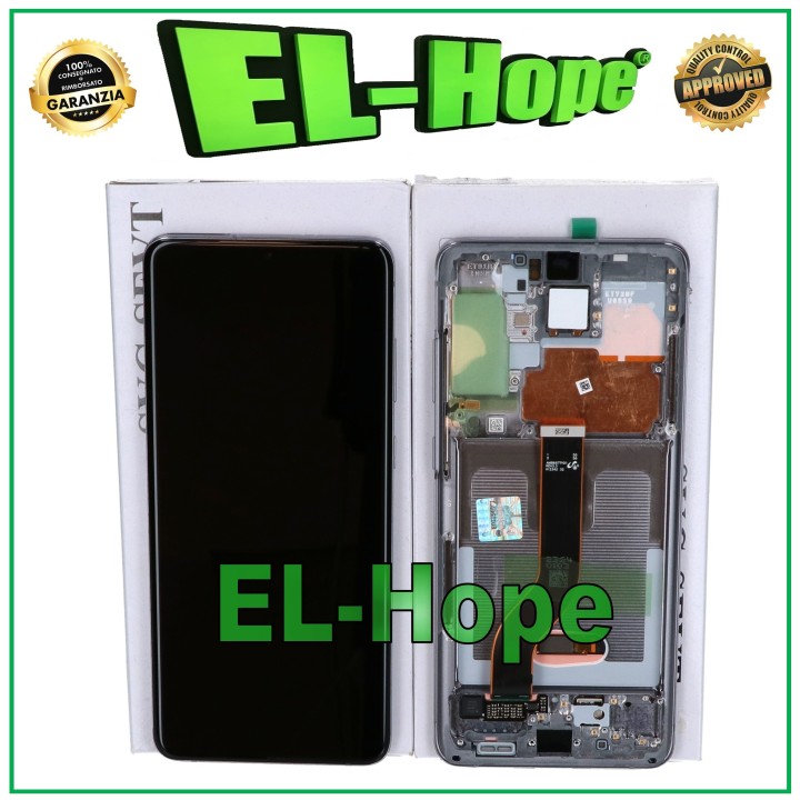 Cadre et e'cran d origine pour Samsung S20+ Plus SM-G985 G986 5G tactile gris GH82-22134E